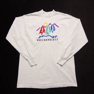 Breckenridge Ski Resort Shirt Size L Long Sleeve Embroidered Tee
